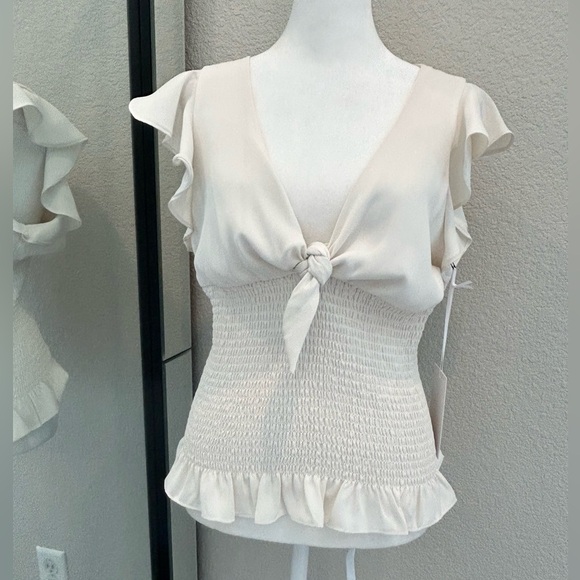 New Amanda Uprichard smocked ember top - Picture 2 of 8